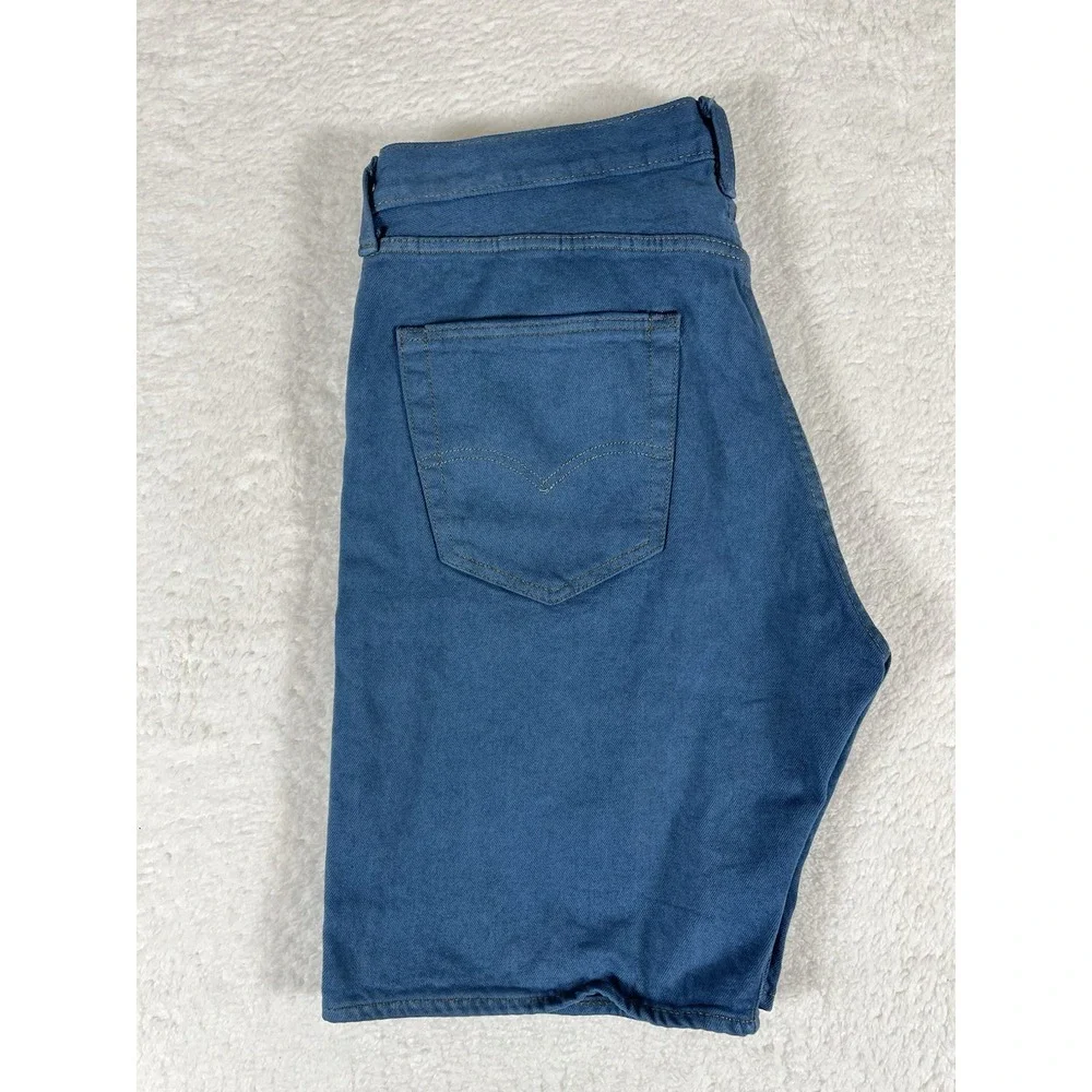 Levi's Premium 501 Irregular Distressed Blue Jean Shorts Straight Fit Men's 36x9